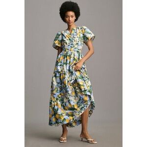 Anthropologie Somerset Lemon Amalfi Coast Citrus Dress Size S